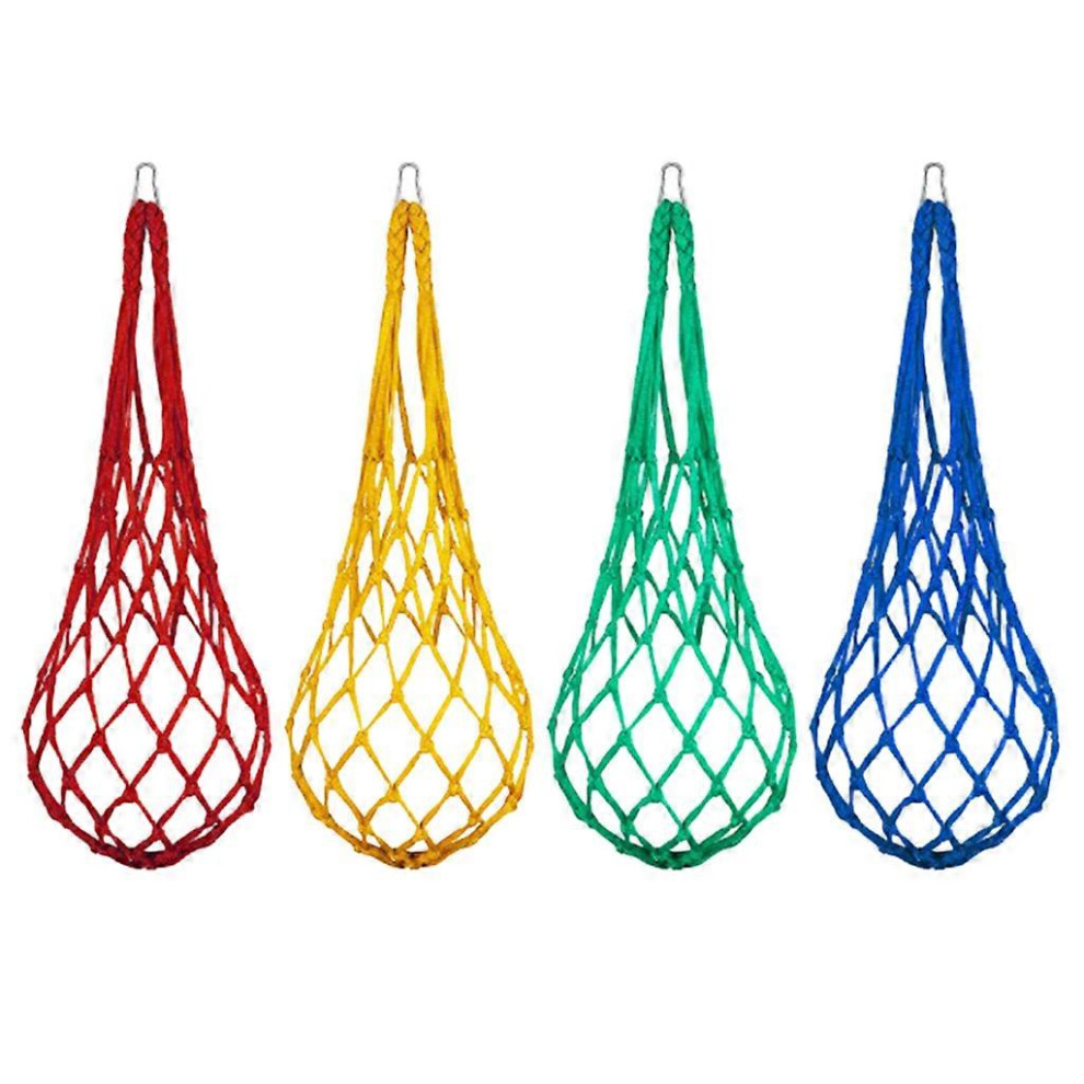 (As Show, One Size) Chicken Veggies Fruit Food Holder Chicken Toy For Hens Pet Birds Vegetable Hanging Feeder Toys With Metal Hook 4-Piece Orange/Yellow/Green