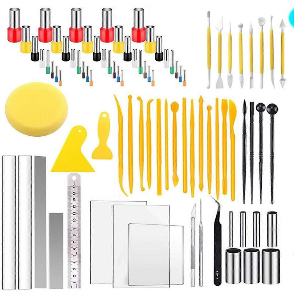 (As show, One size) 87 Pcs Pottery Sculpting Tools Plasticine Pen Modeling Cutting Ceramic Carving