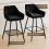 AINPECCA (black(velvet)Bar stools Set of 2 Breakfast Chairs 3