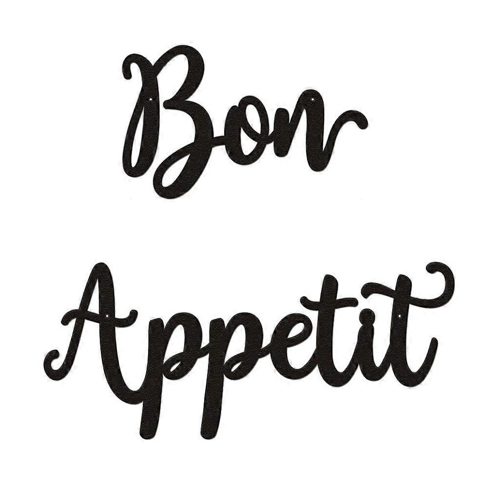 (As show, One size) Bon Appetit Wall Decor Metal Sign Rustic Farmhouse Home Decorations Dining Room Cooking Hanging Signs