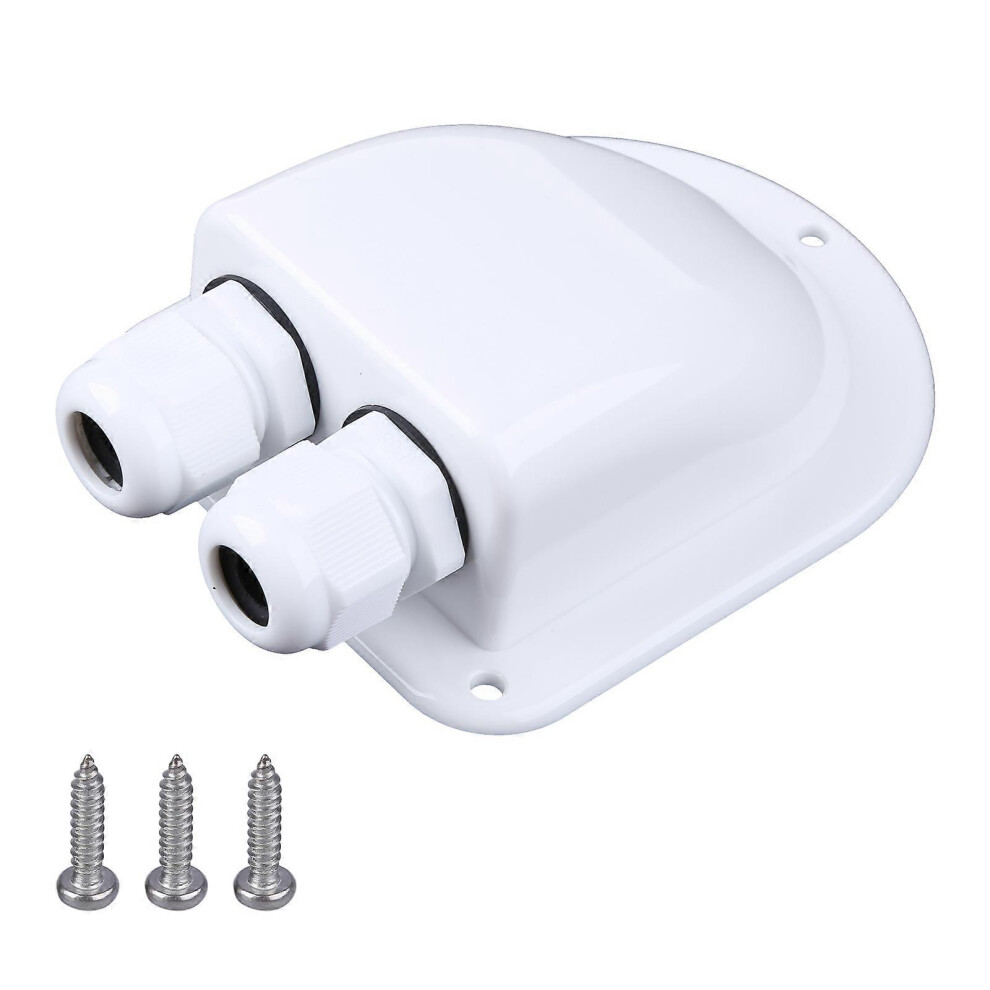 (As show, One size) Roof Wire Double Entry Panel Gland Boxes Curved Cable Connector Solar Motorhome Caravan Boat Fiittings Junction Panels
