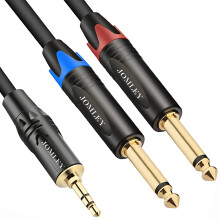 1 Stereo Cable Dual 1/4 Inch TS Mono to 1/8 Inch TRS Audio Jack Cable for Music Equipment 10ft Ref:ASm