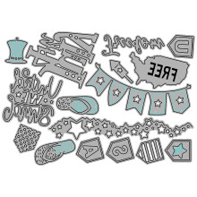 (As show, One size) American Theme Cutting Dies Carbon Steel Embossing Die Cuts for Birthday Card Invitation Making DIY Scrapbooking Album