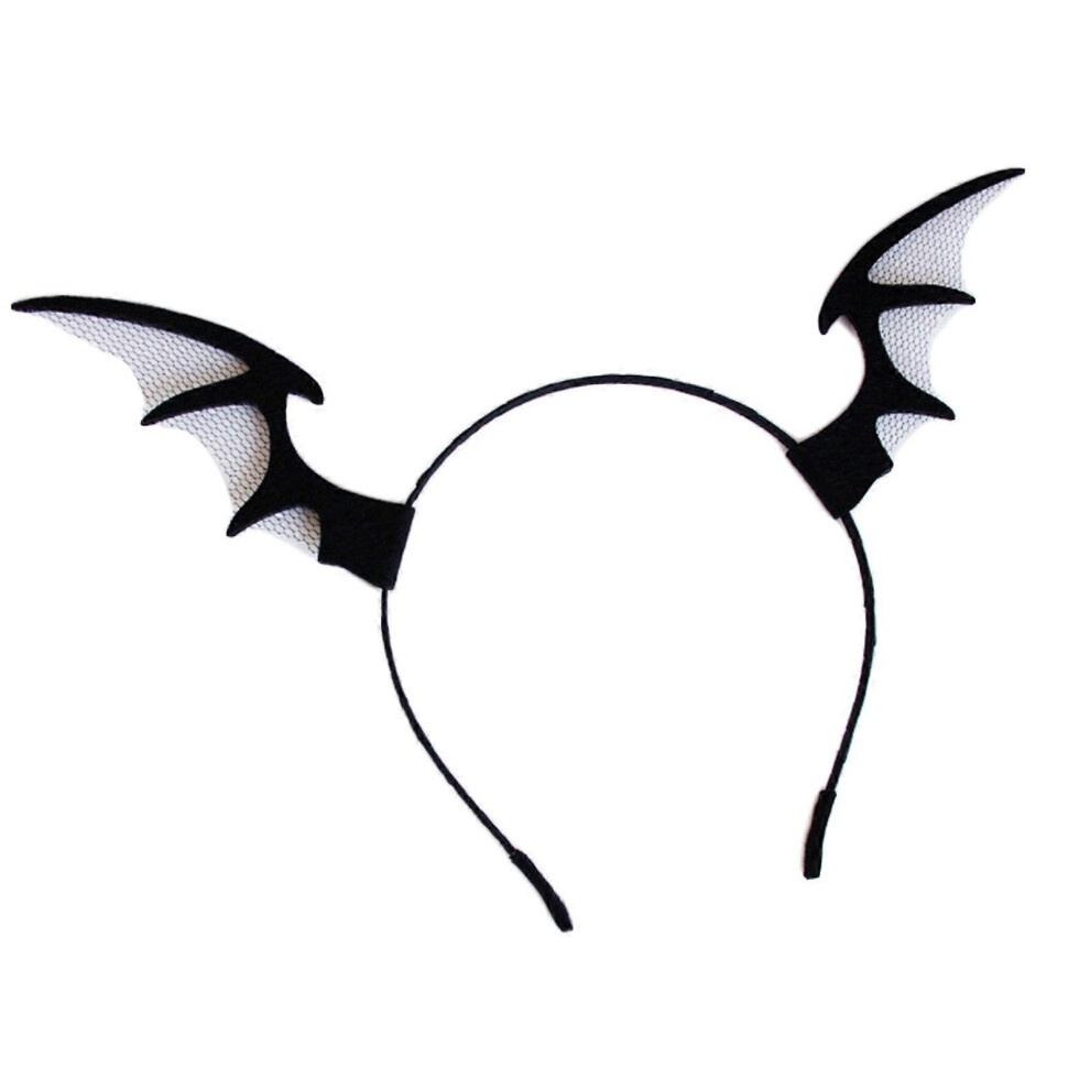(As show, One size) Mesh  Devil Headbands Gothic Hair Hoops Night Party Anime Lolita Funny Hairband Devil Headwear Halloween Headdress