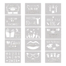 (As show, One size) Graduation Painting Template Set Hollow PET Stencils DIY Lovers Gift Supplies for Home Bedroom Living Room Wall Decor