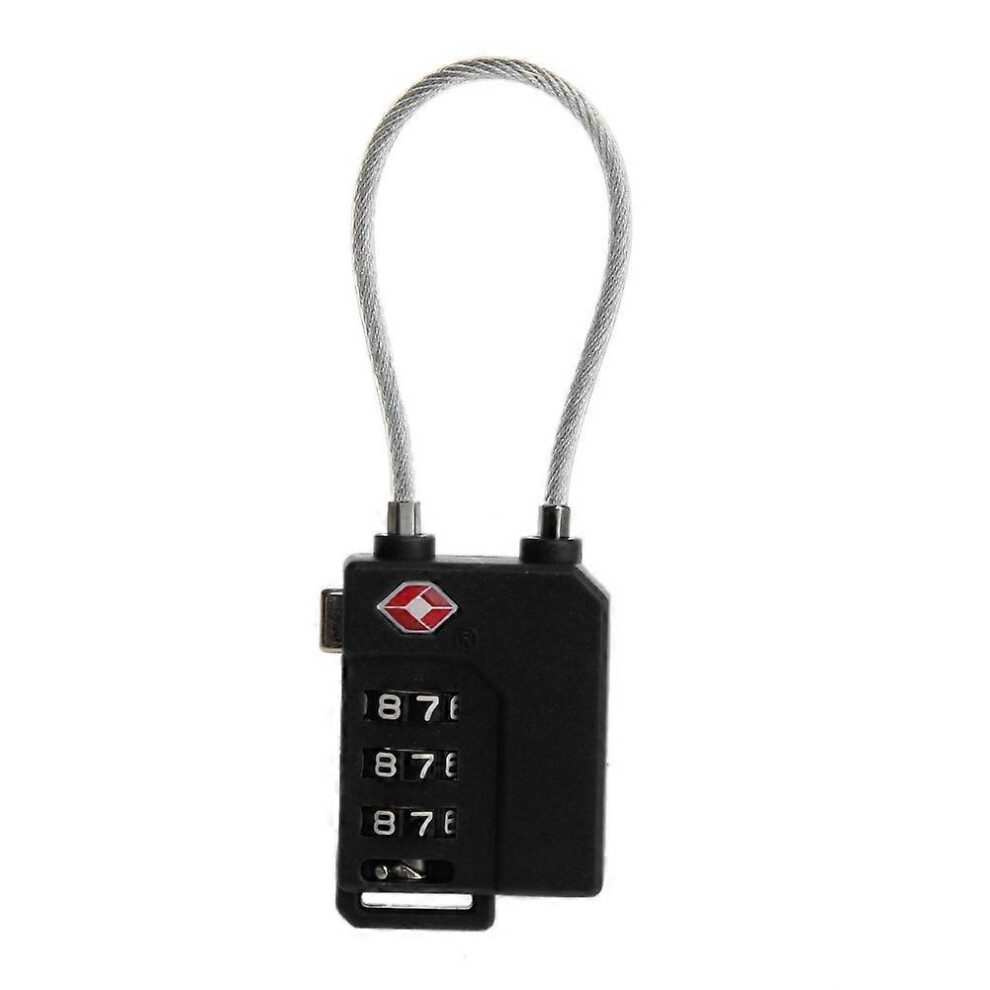 (As Show, One Size) 1Pc Tsa Resettable 3 Digit Combination Travel Luggage Suit Code Lock Padlock Black