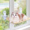Cat Window Perch, Bed for Window, Cordless Foldable Cat Hammock with Metal Frame 1