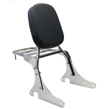 YHMOTO Backrest Sissy Bar with Luggage Rack Set Fits For Kawasaki Vulcan VN400 VN800 19952012 Chrome