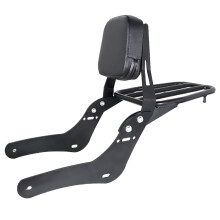 Motorcycle Backrest Sissy Bar with Comfortable Pad and Luggage Rack Replacement for Honda 500 300 CMX500 CMX300 2017