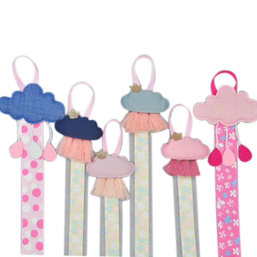 (As show, One size) Girls Baby Ribbon Hanging Hair Bow Headband Clip Organizer Cloud Tassels Holder