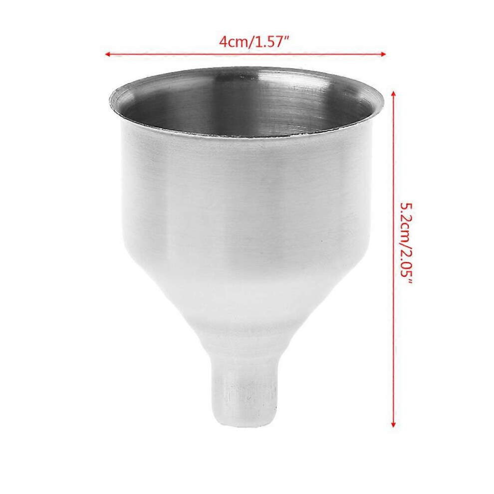 (As show, One size) Stainless Steel Funnel Refill Filling Small Bottles Flasks Kitchen Spices Liquid
