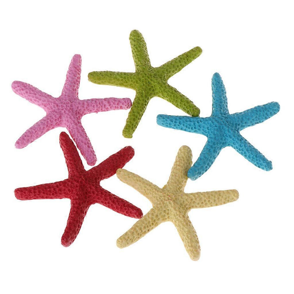 (As show, One size) 5 Pcs Artificial Starfish Lifelike Fake Seastars Coral Ornaments Aquarium Decorations Simulation Adornment for Fish for