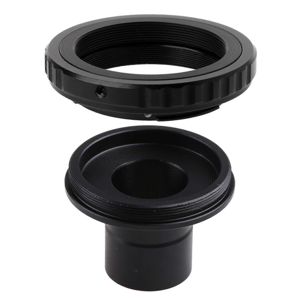 (As show, One size) 2 Pcs/set Metal Bayonet Mount Lens Adapter Metal Alloy DSLR Camera Adapter Lightweight Cameras to Microscope & Telescope  Black