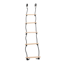Rope Ladder 5ft 5 Steps 220lbs Bearing Wooden Kids Climbing Rope Ladder with Hanging Straps, Swing Playset Rope Ladder for Outdoor Playground