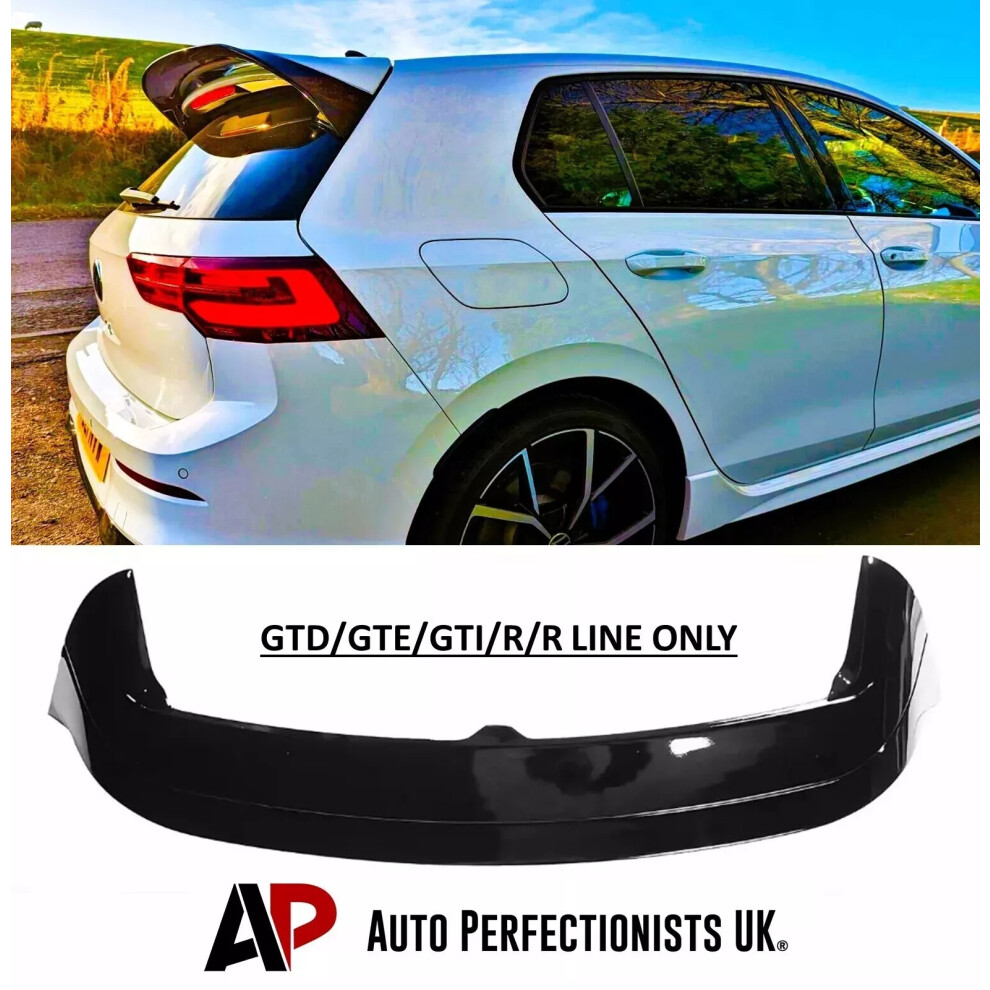 For Vw Golf Mk8 R Gtd Gti Cs Clubsport Style Rear Roof Spoiler Boot Wing Black 5061072660719