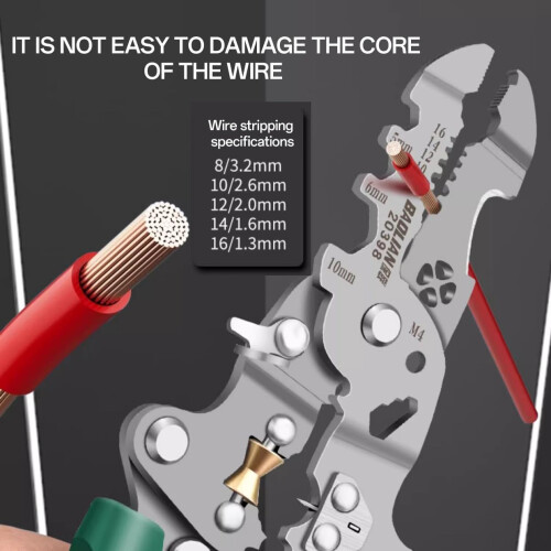 18 in 1 Foldable Wire Stripper, Multifunctional Folding Pliers, Wire Stripper Crimper Cable Cutter 1