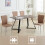 (Latte, 4 pcs) 4/6 PU Leather Dining Chairs Chrome Leg 8