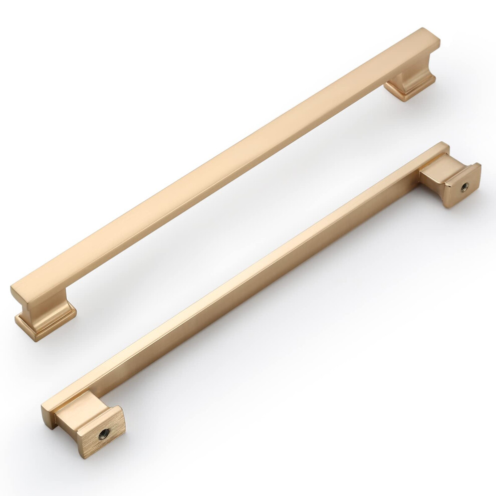 10 Pack 9 Inch Cabinet Handles - Brushed Brass Pulls For Kitchen Cabinets, Cupboards - Hardware Handles 477169035943