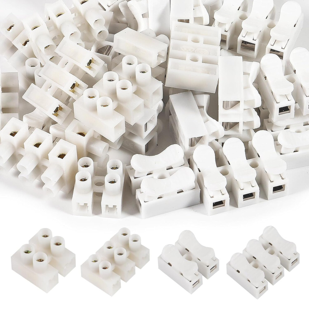100Pcs Wire Connectors Kit, Clamp Terminal Cable Clamp Connector, Ch-2 Ch-3 H-2 H-3 Electrical Cable Connectors Block 477169036155