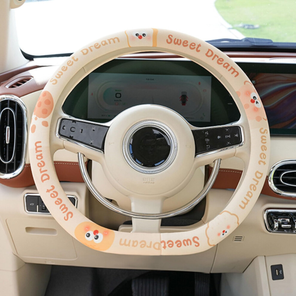 Cute Steering Wheel Cover For Women Cartoon Nonslip And Sweat Absorbent Universal Fit For All Seasons (Typed) 477169036469