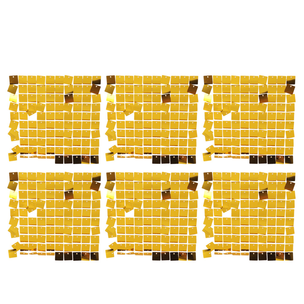 6Pcs Shiny Wall Backdrop Sequin Wall Panels Gold 9121376709142