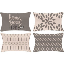 (As show, One size) Lumbar Pillow Covers 12x20 Set of 4, Modern Sofa Throw Pillow Cover, Decorative Outdoor Linen Fabric Pillow Case for Couch Bed Car 30x50cm