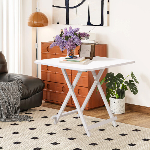 Living And Home (White) 90*90cm Foldable Dining Table 2