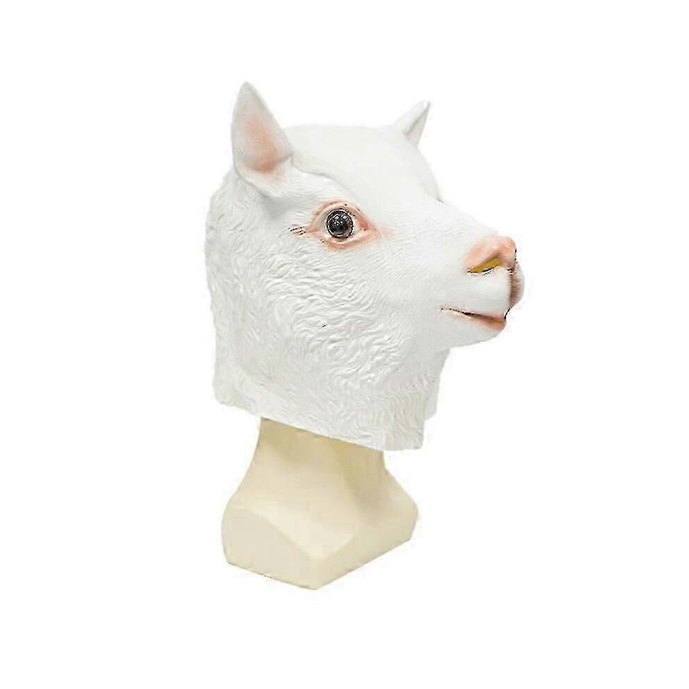 Kikidex (As Show, One Size) Sheep Halloween Deluxe Mask Head Mask Latex Animal Mask Novelty Costume