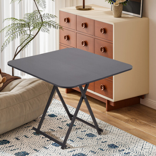 Living And Home (Black) 90*90cm Foldable Dining Table