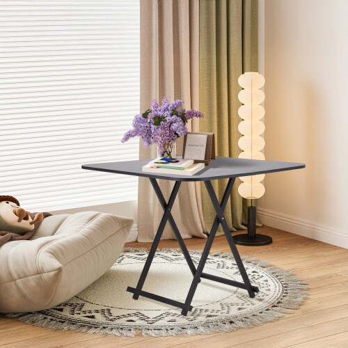 Living And Home (Black) 90*90cm Foldable Dining Table 2