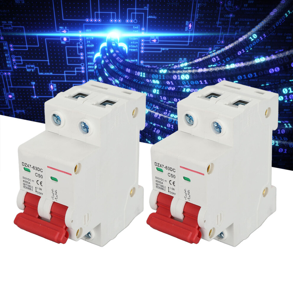 2P 50A Dc Circuit Breaker 500V Din Rail Mounting 6911327088098