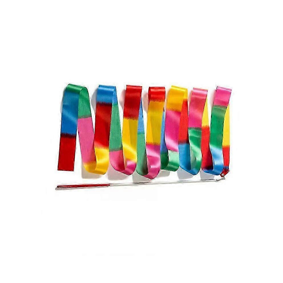 Kikidex (B, 4M) 2M 4M 6M Gymnastics Colored Ribbons Colorful Gym Ribbons Rhythmic Gymnastics Equipment Dance Ribbon Ballet Streamer Twirling Rod