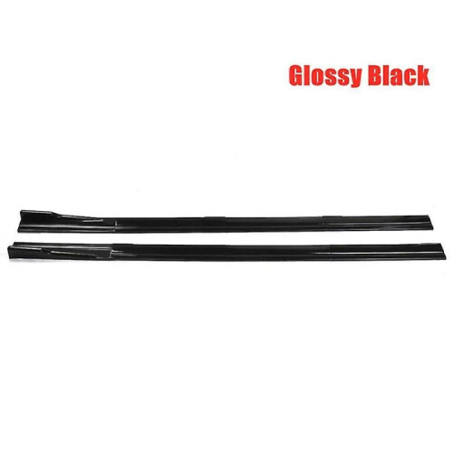 8x 2.2m Universal Glossy Black Side Skirt Extension Rocker Splitters Diffuser Winglet For 1
