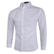 (Black, 3XL) Men's Regular-fit Long-sleeve Oxford Shirt