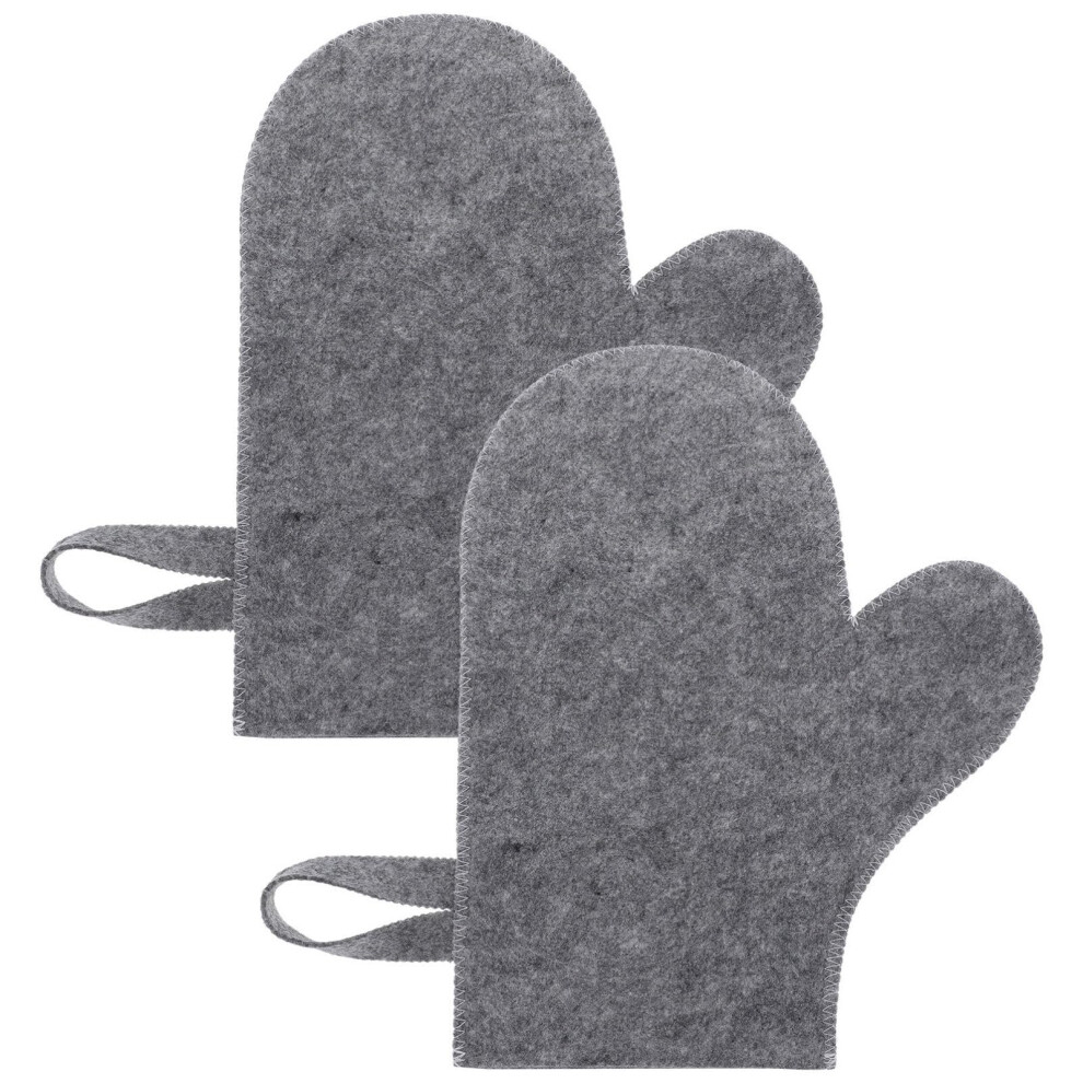 Grey Sauna Mitten, Spa Mitt Banya Gloves Body Exfoliating Bath Mitt Sauna Gloves 2Pcs