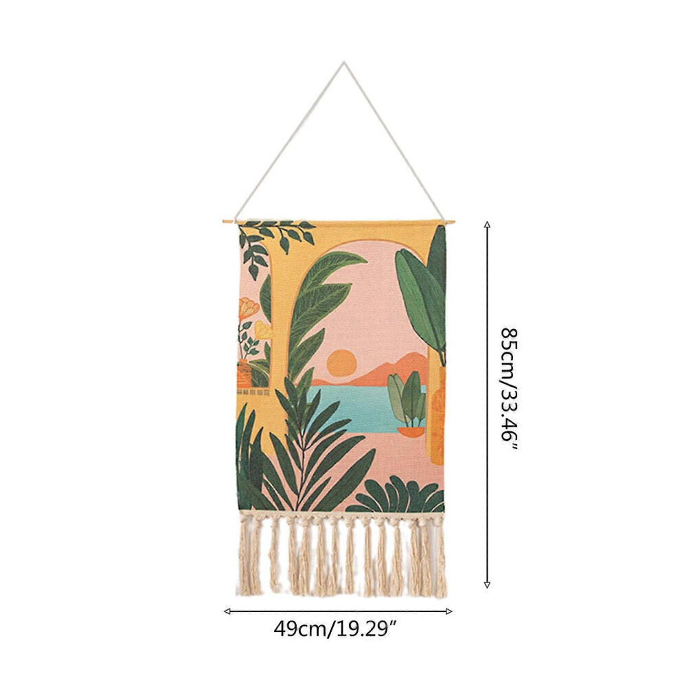 (twenty one, One size) Macrame Woven Wall Hanging Tapestry Boho Chic Art Home Decor Handmade Tapestry with Tassel Bohemian Background Backdrop for Dor