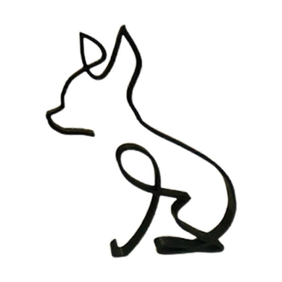 (Chihuahua, One size) Wrought Iron Dog Sculpture Minimalist Art Desktop Ornament Metal Animals Statue Exquisite Home Office Desk Decorations