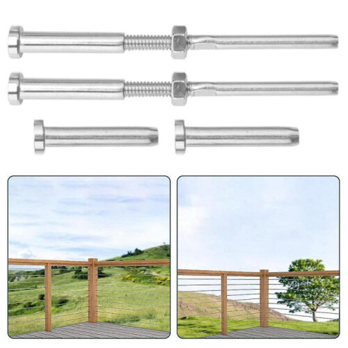 Stemball Swage And Invisible Hex Head Threaded Stud Tension End Fitting Terminal Combination Pack F 2