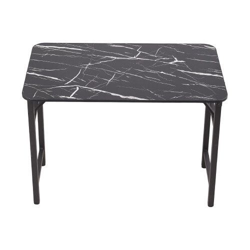 Living And Home 100*60cm Black Marble Pattern Folding Table w/ Double Spring Mechanism 2