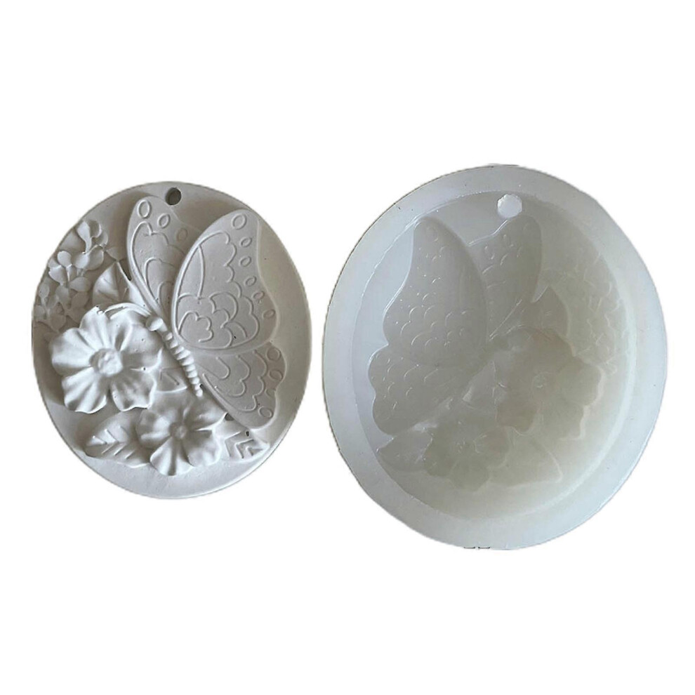 (01, One size) Flower Resin Molds with Hole for DIY Craft Hanging Decorations Soap Gypsum Ornament Valentines Gift