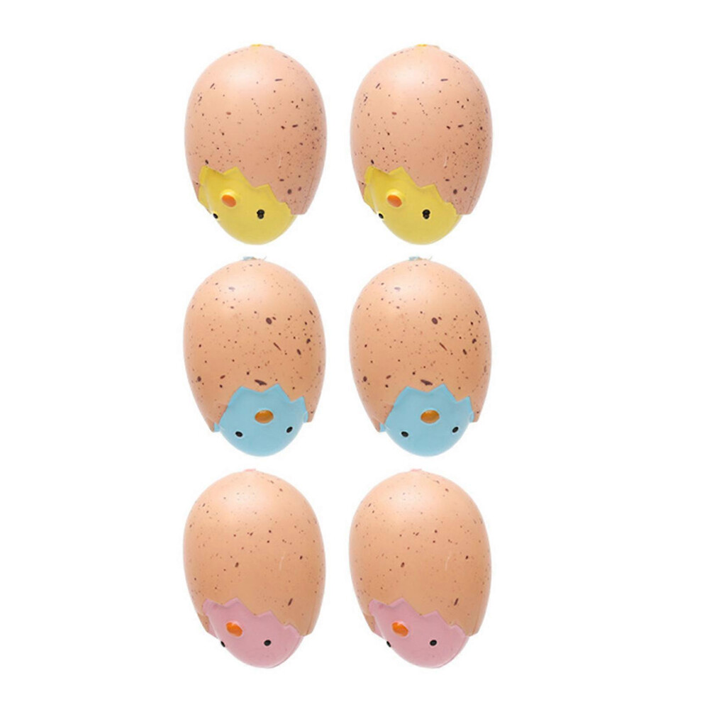 (Section B, One size) 6pcs Colorful Easter Chicken Eggs Hangings Ornaments Easter Tree Basket Plastic Eggs Happy Easter Party Home Decorations