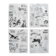 4pcs Pet Embossing Folder Silicone DIY Craft