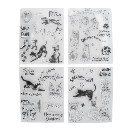 4pcs Pet Embossing Folder Silicone DIY Craft