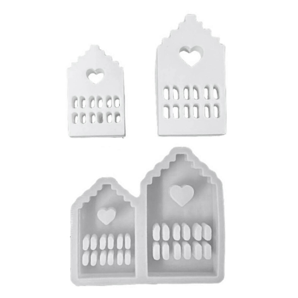 (9889, One size) Silicone Moulds for Resin, Cake Making Mould 3D House Shape Molds, Candle Making Molds Silicone Mold House with Window  9889