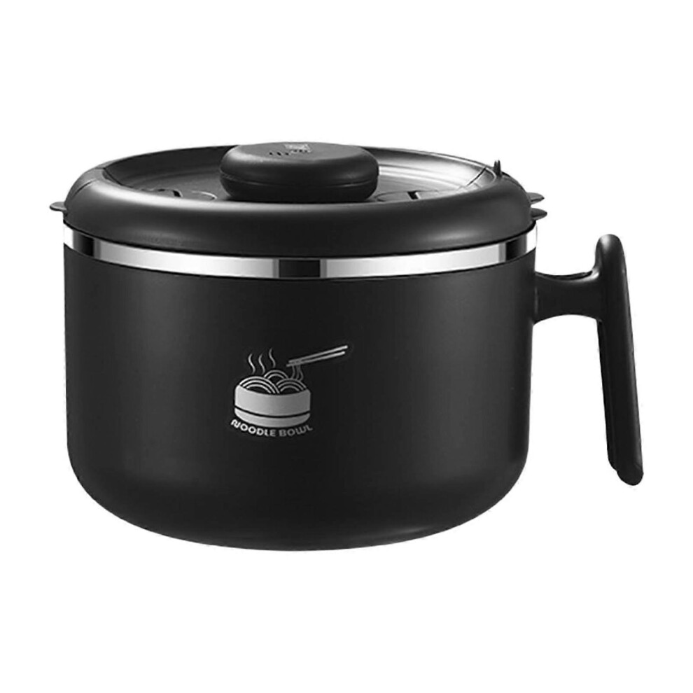 (Black, One size) Practical Noodles Bowl Stainless Steel Bowl with Integrated Timers Fashion Ramen Bowls Food Container for Kitchen Office  Black-image-OPC-PHYZFDJ-NEW