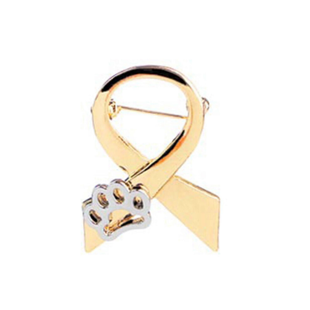 (Silver, One size) Trendy Zinc Alloy Pet Paw Printed Collar Pin Ribbon Tie Brooch Eye catching Animal Ornament Pin for Dog and Cat Gifts  Gold