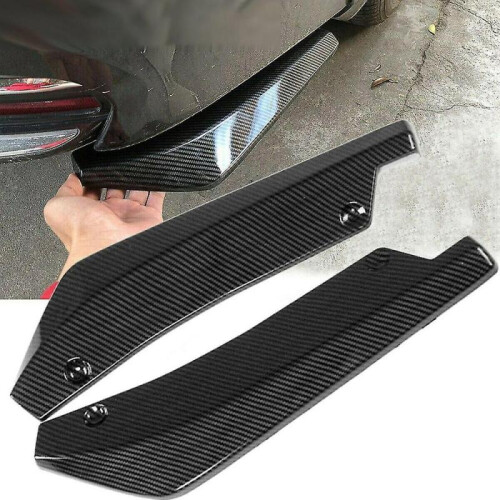 2 X Car Carbon Fiber Rear Bumper Lip Diffuser Splitter Protector 1