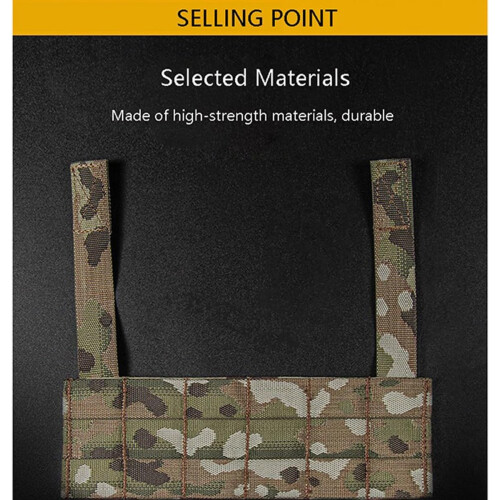 Tactical Micro Front Panel for D3CRM MK4 Vest Chest Rig, Tactical Phone EUD Bridge MOLLE Panel, Chest Rig Expansion 1