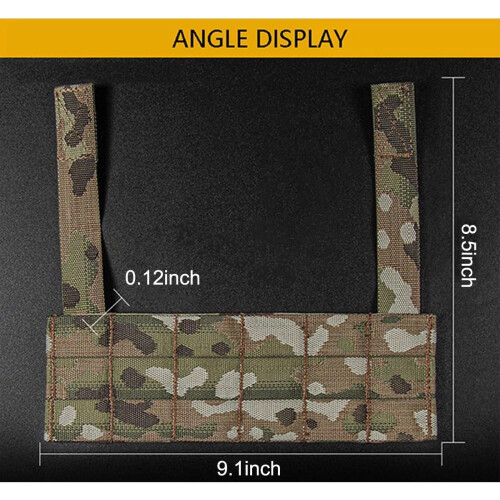 Tactical Micro Front Panel for D3CRM MK4 Vest Chest Rig, Tactical Phone EUD Bridge MOLLE Panel, Chest Rig Expansion 2
