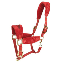 Fleece Padded Horse Halters with Nylon Lead Horse Bridle Halter and Anti-wear Rose/Gold Color Hardware Accessories